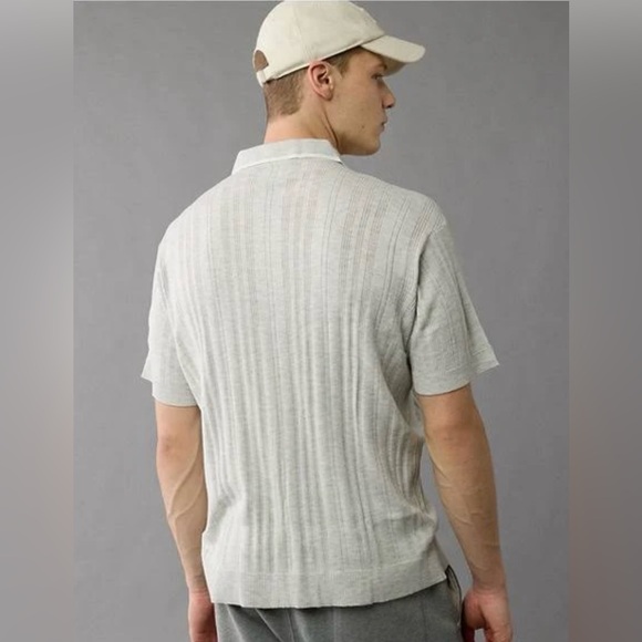 NWT AE Weekend Tipped Sweater Polo Shirt - Picture 6 of 6